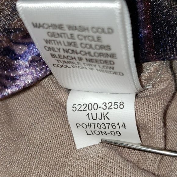 One World Velour & Polyester Boho V-Neck Shirt S - Picture 9 of 15